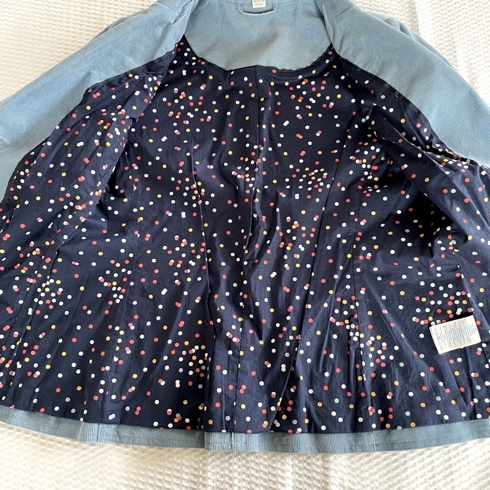 Boden Blue Corduroy Tailored Blazer Jacket Size 2P - Picture 7 of 12